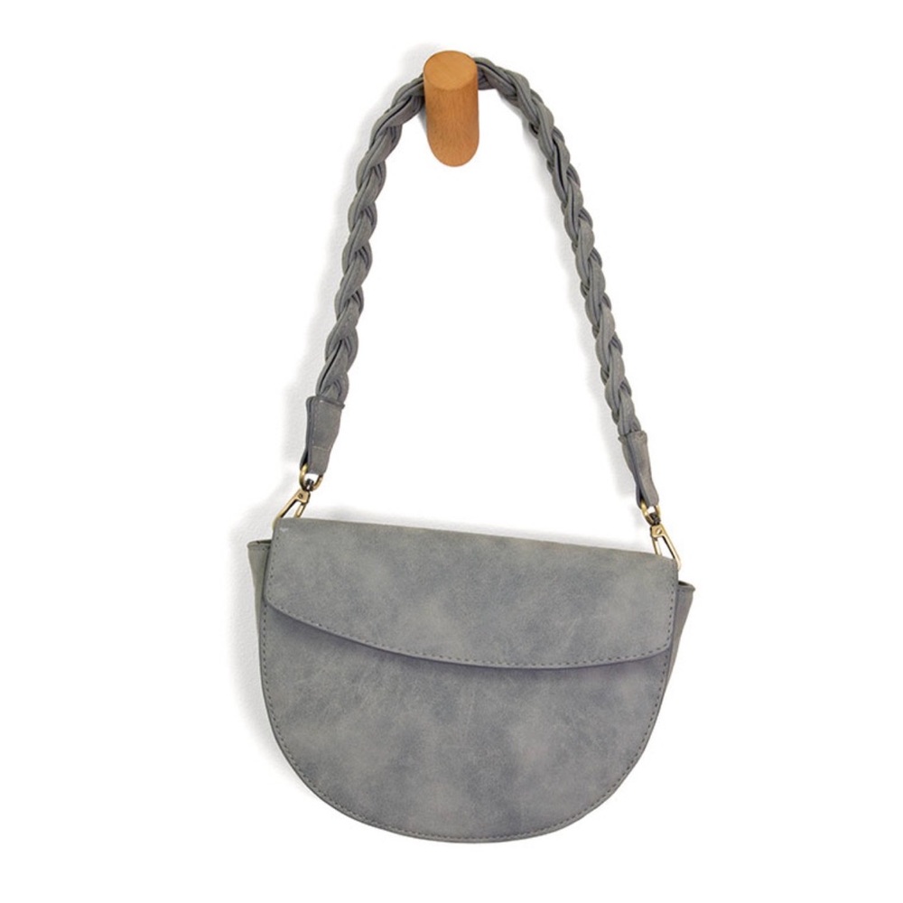 Joy Susan Luna Crescent Crossbody with Braided Handle